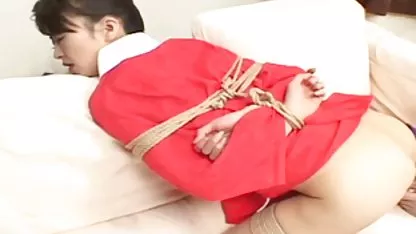 Un esclavo atado videos calientes de travestis de manos y pies, manchado y lamido por su señora, ruega a la mierda
